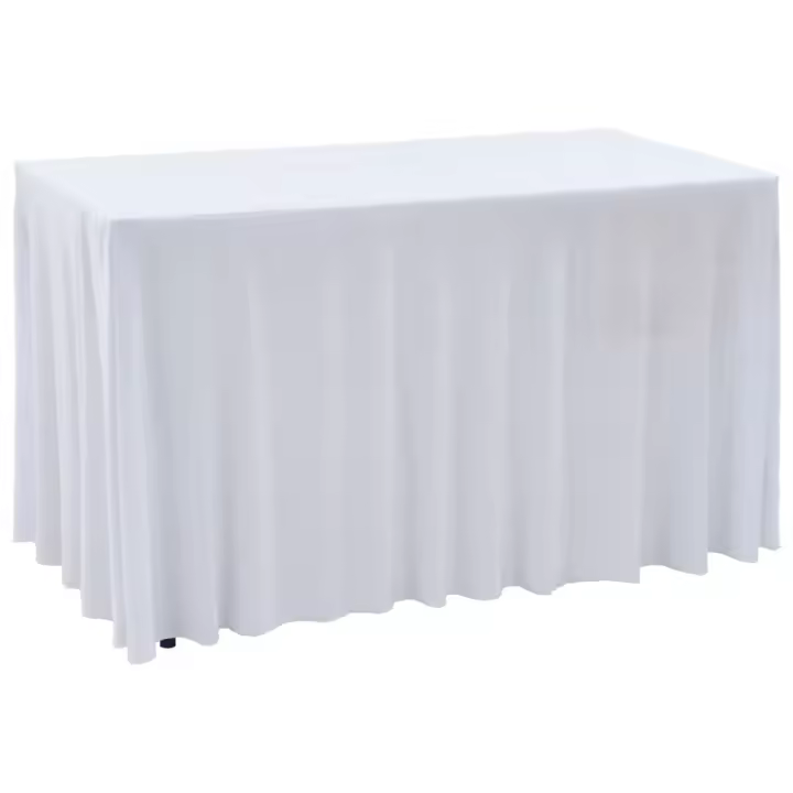 vidaXL Fundas elásticas de mesa 2 uds con falda 120x60,5x74 cm blanco - 1
