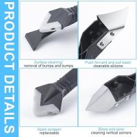 Kit Herramientas stock lider Aplicador Silicona, Quita Silicona Juntas, Removedor de Masas, Raspador Silicona para Juntas Azulejos, con 5 cabezales intercambiables - details 1