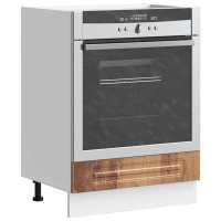 vidaXL Mueble de horno Kalmar roble artesanal madera reconstituida en color Roble artisan/Negro/Marrón roble y más | almacenamiento funcional diseño moderno para baño dormitorio sala - details 8