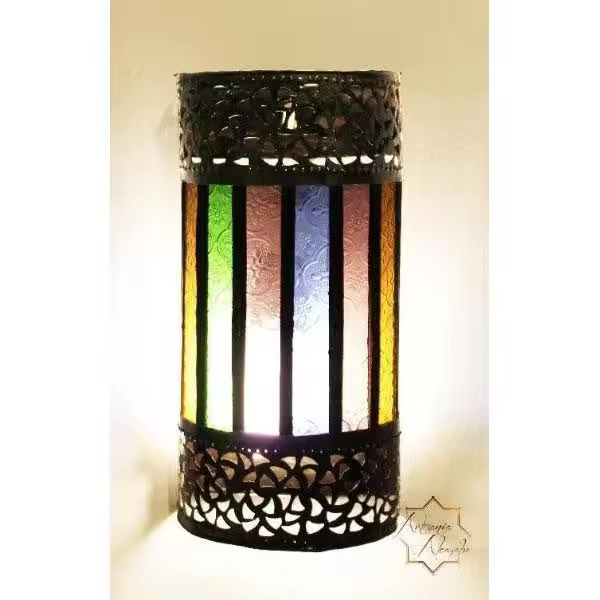 Aplique marroquí de Cristal Cilíndrico 28x14 - 1