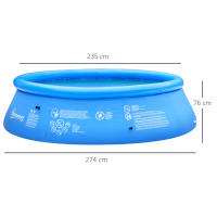 Outsunny Piscina Hinchable Redonda 4.000 Litros Ø274x76 cm para 3-4 Personas Piscina Inflable Familiar Adultos y Niños con Inflador de Mano para Jardín Patio Exterior Azul - details 2
