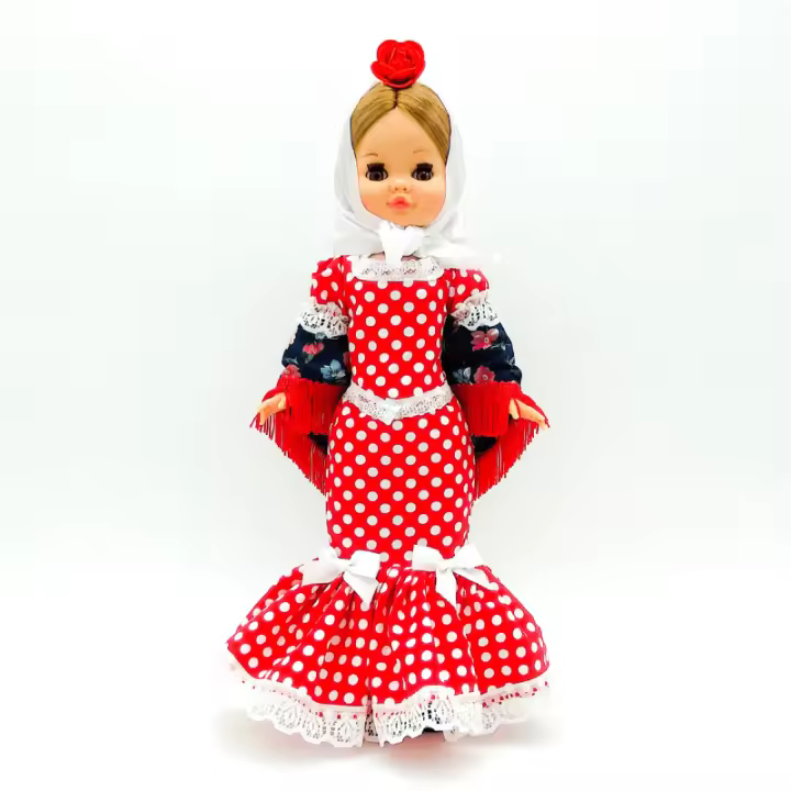 Muñeca Sintra regional Madrileña Folk Artesanía original colección 40 cm.vestido típico Chulapa Madrid, fabricada en España - 1