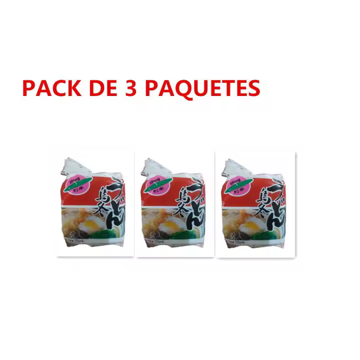 PACK DE  FIDEO JAPÓNE UDON FRESCO ENVASADOS AL  VACIÓ PARA YAKISOBA O PARA FIDEO CON SOPA 200G X4 ,3 PAQUETS - 1
