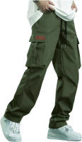 Pantalones De Trabajo Rectos Y Sueltos Para Hombre Estilo Americano Primavera Otoño Pantalones Amplios De Pierna Cierre Elástico - details 2