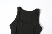 Vestido Casual De Moda Para Mujer NIBBER Verano Sin Mangas Cuello Cuadrado Cintura Ajustada Bodycon Largo Con Nudo En La Cintura Vestido De Día Cómodo - details 4