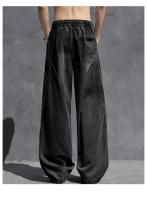 Machete Jeans Para Hombres Verano Nuevo Tendencia Pantalones Americanos Anchos Con Bolsillos Grandes Lavados Estilo Wide Leg - details 0