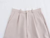 Conjunto De Vestido Y Pantalones Anchos Para Mujer TRAFZA Estilo Retro Sin Espalda Halter Collar Delgado Botones + Cintura Alta Pleated Con Bolsillos - details 18