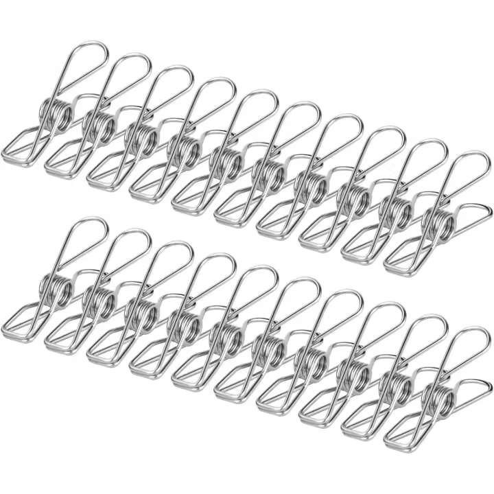 100 Piezas para Ropa de Metal, Pinzas Multiproyecto para Secar Ropa, Toallas, Mantas, Refrigerios, Bolsas para Archivos, Calcetines - 1