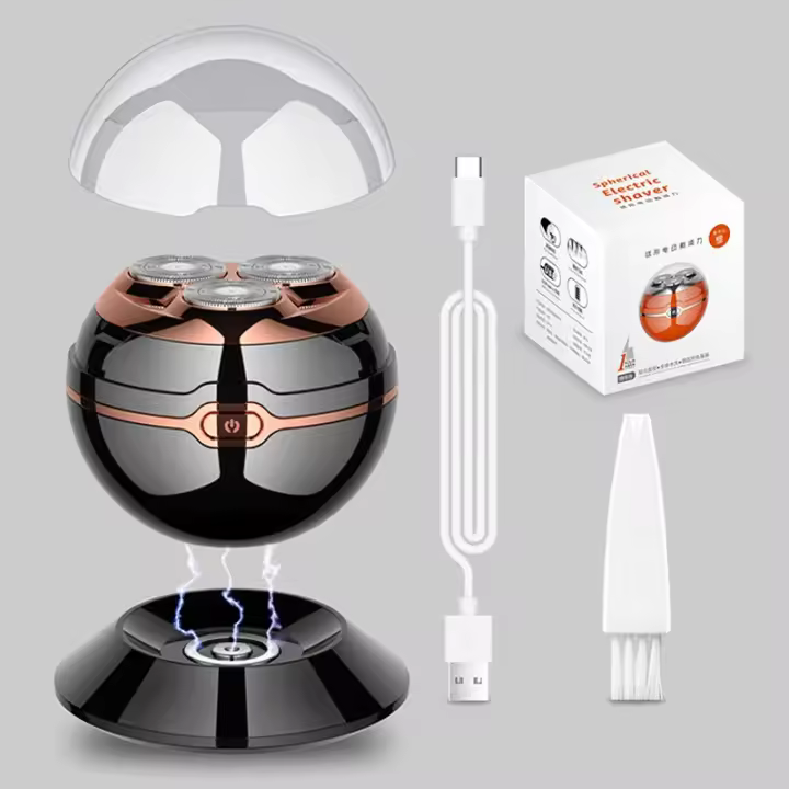 Afeitadora Eléctrica Para Hombres Con Cabezal Flotante 3D Carga Inalámbrica Recargable Mini Viaje Seguro Bloqueo De Encendido Rasador De Barba Con Acero Inoxidable - 1