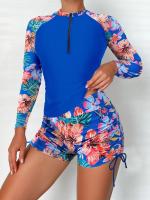 Bañador de manga larga para mujer, conjunto de Tankini deportivo para surfear, ropa de playa, trajes de baño de dos piezas para piscina - details 3