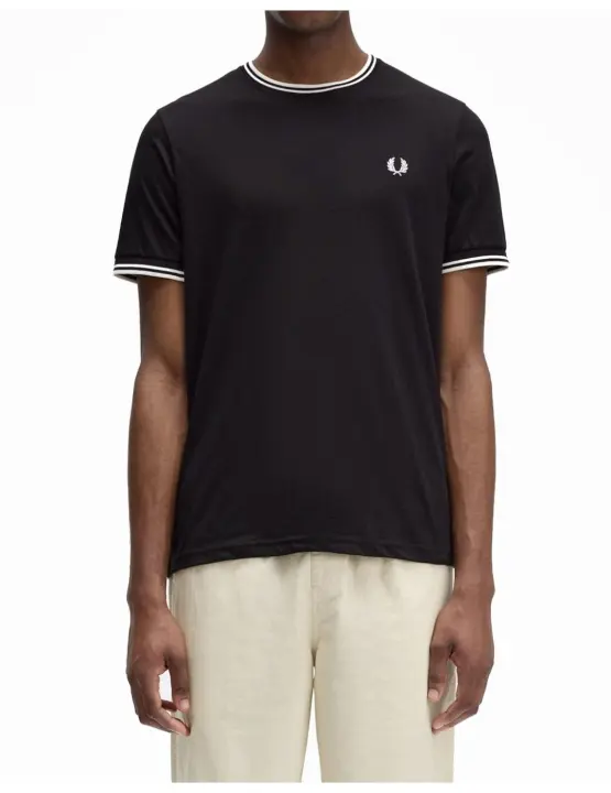 Camiseta Fred Perry M Twin Tipped Negro - 1