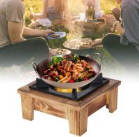 BBQ Estufa de Alcohol Estante de Madera Barbacoa Portátil Alcohol Horno Estufa Vajilla Utensilios de Cocina para Picnic al aire libre - details 4