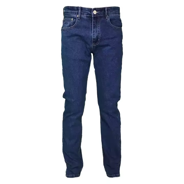 Habtis Jeans Pantalón 5 Bolsillos Denim Cinturón Elástico Pierna Recta Regular Fit h002 - 1