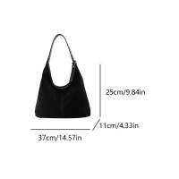 Bolso De Hombro Para Mujer Vintage Con Capa Mate Gran Capacidad Color Sólido Estilo Casual Retro Para Otoño Bolsa De Comercio - details 10