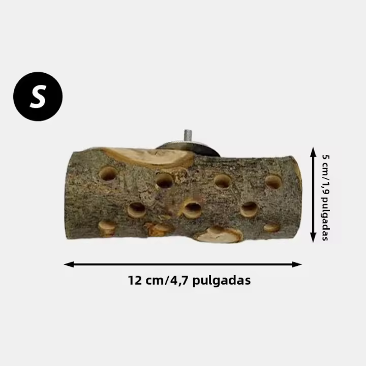 Juguete De Madera Antigolpe Para Pequeños Animales Conejo Totoro Palillo Dental Para Perro Pájaro Caja De Aves Soporte De Madera - 1