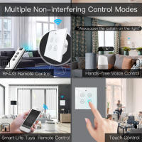Interruptor Doble De Cortina Inteligente MOES Tuya Smart Life WiFi RF Para Rollos Con Motor Eléctrico Compatible Con Google Home Alexa - details 3