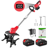 350 RPM Motoazada eléctrica con motor, mini motocultor de 550 W, azada de jardín, cultivador, ancho de trabajo de 30 cm y potente batería de iones de litio de 2000 mAh para Makita 21 V - details 0