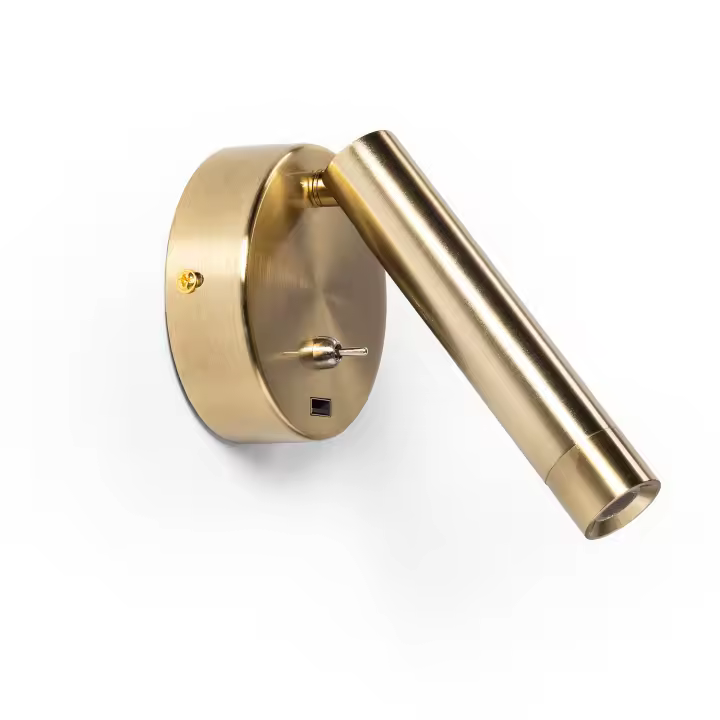 Ledkia Lámpara de Pared LED 2.5W Circular Aluminio con Puerto USB Gazny Bronce - 1