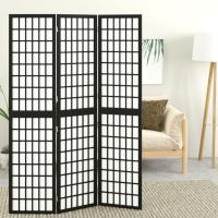 vidaXL Biombo plegable con 3 paneles estilo japonés 120x170 cm en color Natural/Negro/Blanco - details 1