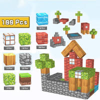 100PCS Bloques De Construcción Magnéticos Grandes DIY Juguetes Educativos Para Niños Set De Diseñador Creativo Regalos Para Niños Aprendizaje a Través De La Juguete - details 6