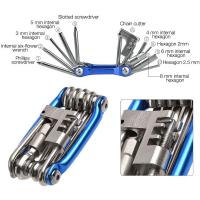 Kit De Reparación De Bicicleta Multifuncional 11 En 1 Herramientas Para Ciclismo De Montaña Con Llaves Destornilladores Cadena Hexagonal Y Tornillos - details 2