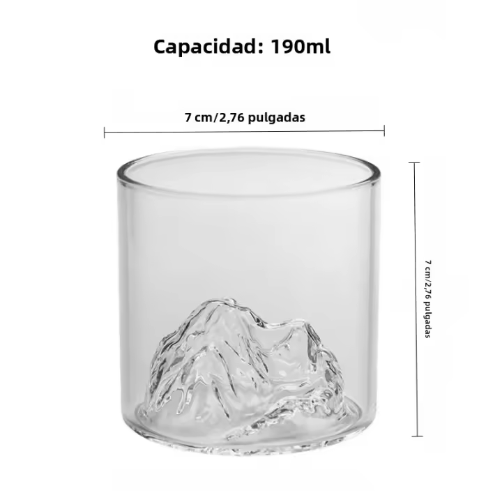 Vaso De Escocés 3D Montaña Para Whiskey Vodka Vino Tumbler Con Caja De Regalo De Madera Japón Estilo Glaciar Para Old Fashioned - 1