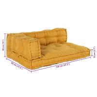 Cojín para sofá de palets vidaXL con soporte para brazos y respaldo en tela amarilla - details 7