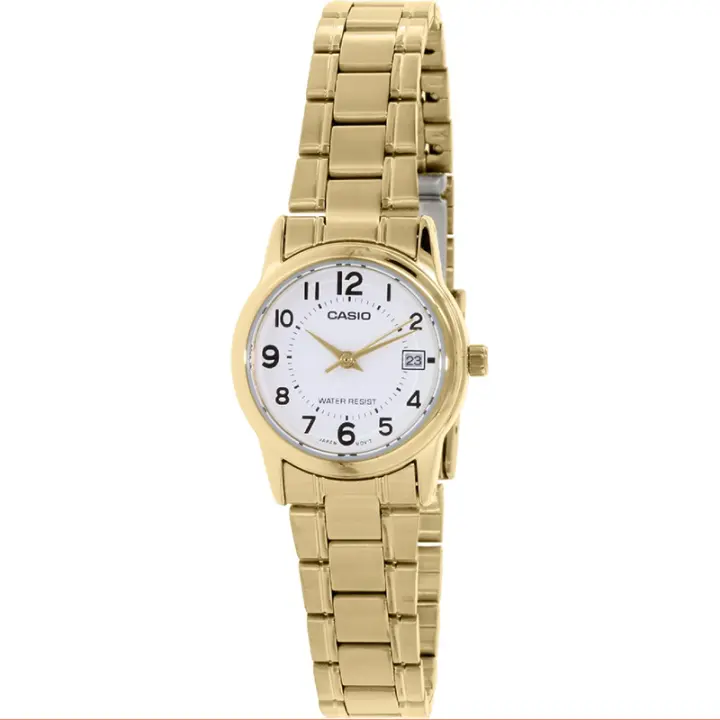 Casio  Ltp-v002g-7budf Reloj De Pulsera Analógico Para Mujer Color Dorado - 1