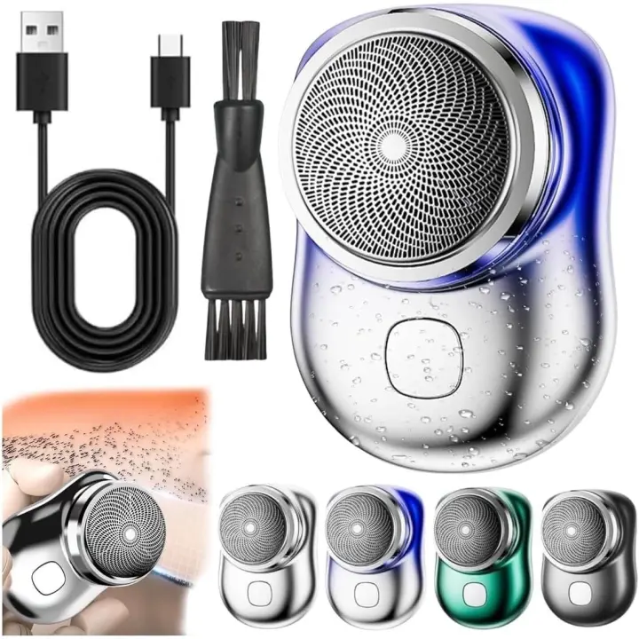 Afeitadora I.Ureza, miniafeitadora I.Ureza, afeitadora eléctrica portátil Mini Shave, resistente al agua, para uso en seco y húmedo, ideal para casa, coche y viajes (azul) - 1