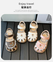 Sandalias De Verano Para Niñas Con Bordado De Flores Y Lazo Calzado Casual De Cuero Suave Para Niños Cierre De Correa Tamaño True Fit - details 1