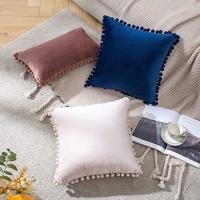 Funda De Cojín De Velours Con Pompom Tamaño 30x50cm 45x45cm 50x50cm Lujo Rustico Para Sofa Dormitorio Y Coche Estilo Americano - details 9