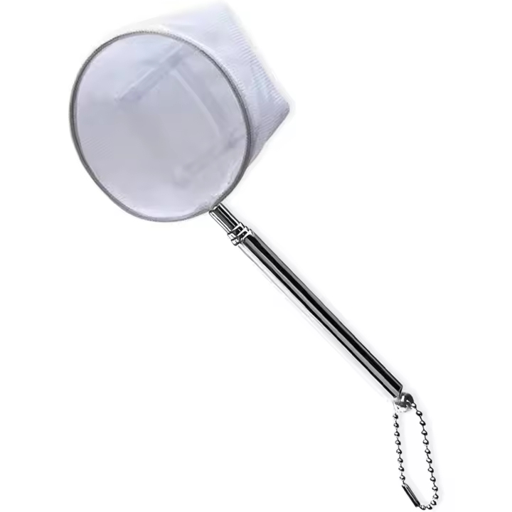 1 pieza red retráctil de mano para peces, red para peces de acuario con mango retráctil, fabricada en acero inoxidable para capturar peces pequeños y gambas y limpiar el acuario - 1