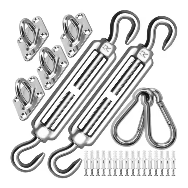 Kit de fijación para toldo M8, acero inoxidable 304, para triángulo y cuadrado - 1