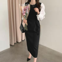 Vestido Wrap Vintage REALEFT Para Mujer Con Cinturón Manga Larga Cuello Redondo Adecuado Para Oficina Estilo Elegante Talla Regular Longitud De Pierna - details 17