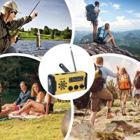 Radio Portátil, Radio Em/FM, Alimentación Pilas/Manivela/Solar, Alarma SOS, Linterno Meteorológico para Tormentes Tornados Emergencias - details 2