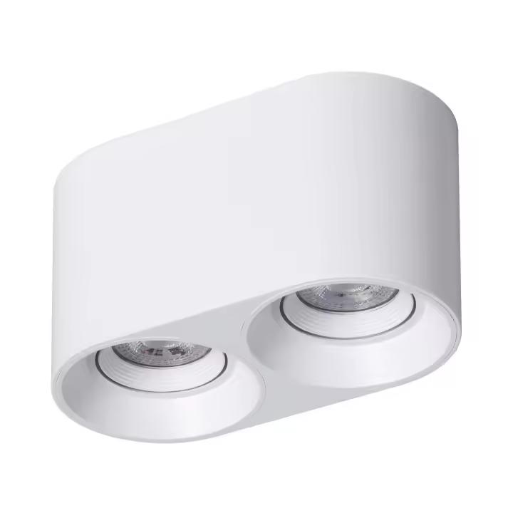 Ledkia Aplique de Techo Doble Blanco con Bombilla GU10 Space 2700K Blanco Cálido - 1