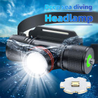 Linterna Frontal Para Natación IPX8 Con Láser Y LED Luz Blanca Submarina Para Exteriores Camping Senderismo Batería 18650 - details 9