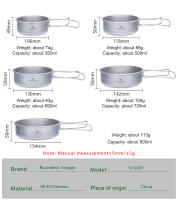 Juego De Tazas Y Platos De Titanio Boundless Voyage Con Manija Plegable Para Camping Al Aire Libre Utensilios De Cocina Portátiles 5 Piezas Ti1096T - details 0