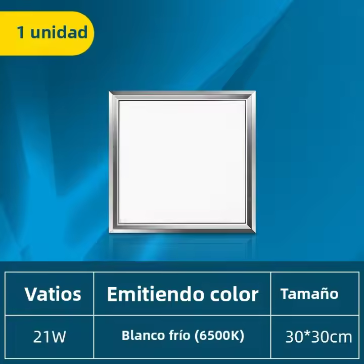 Luz De Panel LED Ultra Delgada Y Energía Eficaz 30*30*3cm 21W Para Oficina Y Cocina 220V Luz De Techo Cuadrada Brillante Para Ambientes - 1