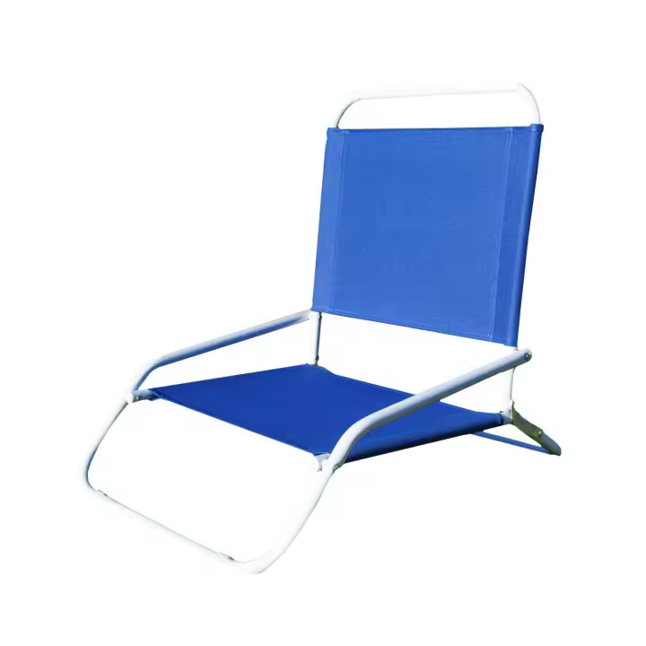 SUN & SURF Silla de Playa Plegable Súper Portable Ligera y Muy Resistente con Estructura Metálica Blanca y Tejido Azul  48 x 63 x 52 cm - 1