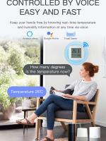 Sensor De Temperatura Y Humedad Bluetooth Con Pantalla LCD Mini Control Remoto Por Tuya APP Y Voz Compatible Con Google Thermometer Hygrometer - details 10