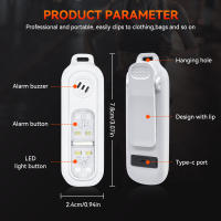 Llavero De Alarma Personal Hollarm 130dB Recargable Con Luz LED Para Protección Emergencia Adecuado Para Correr De Noche - details 0