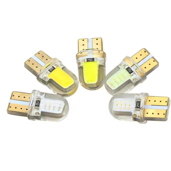 Lámparas LED T10 W5W 12V Para Placa De Licencia 10PCS Luz De Estacionamiento De Automóvil Lámpara De Aclaración Canbus COB Accesorios De Luz De Vehículo - 1