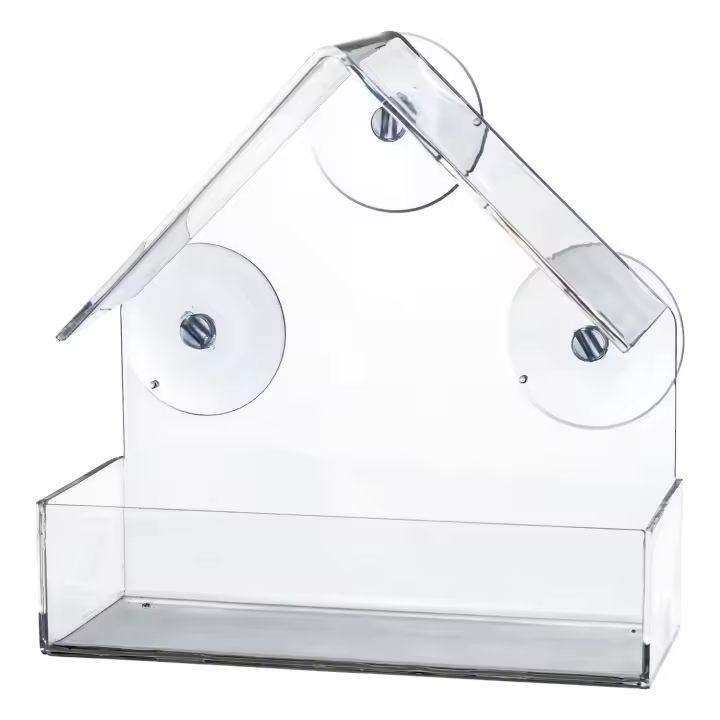 Comedero Pájaros para ventana, 225 ml/15 × 15 × 6 cm, transparente - 1