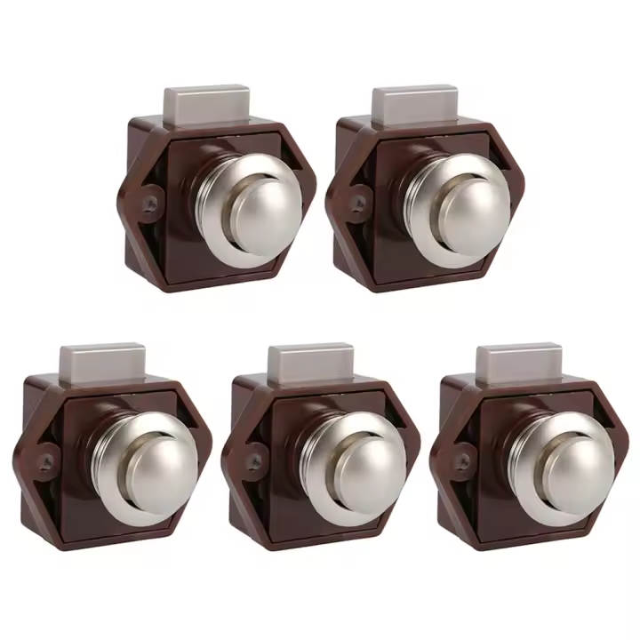 Cerradura De Botón Para Armario De Coche Camping Caravana Barco Motor Hogar 5 Piezas Diámetro 20mm Herramienta Para Muebles - 1