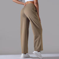 Pantalones Rectos De Pierna Ancha Para Mujer Casual Pantalones De Oficina Cintura Alta Holgados Para Danza Leggings Sin Costuras De Nylon - details 40