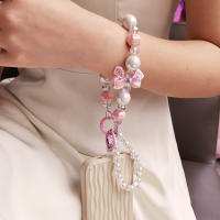 Lanyard De Móvil Estilo Corto Correa Para Muñeca Con Nudo De Borla Y Pulsera Hecha a Mano Antipérdida En Color Plástico - details 5