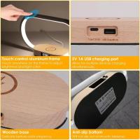 Lámpara de mesa de noche, lámpara de escritorio LED con control táctil con reloj digital y carga inalámbrica, lámpara de lectura regulable para uso doméstico y oficina, diseño moderno en varios - details 1