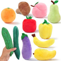 Juguete De Peluche De Frutas Y Verduras Simulación Dinosaurio Suave Para Bebés Juguetes Educativos Para Niños Garlic Strawberry Broccoli Watermelon Pumpkin - details 5