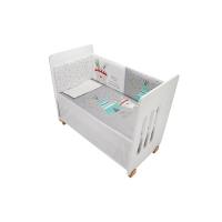 INTERBABY COORDINADO 3 PIEZAS  EDREDON + ALMOHADA + CHICHONERA OSO TIPI MENTA Y GRIS - details 0